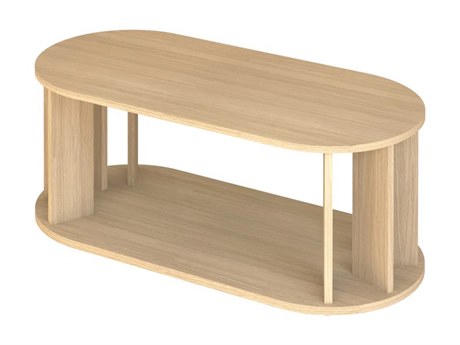 TemaHome Nora Oval Wood Light Oak Coffee Table