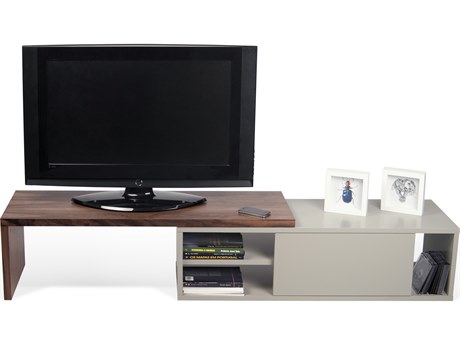 TemaHome Move 43" Walnut Wood Matte Grey Media Console