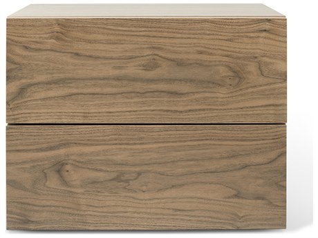 TemaHome Float 2-Drawers Brown Walnut Wood Nightstand