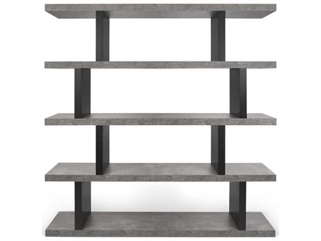 TemaHome Step Concrete Look Pure Black Bookcase