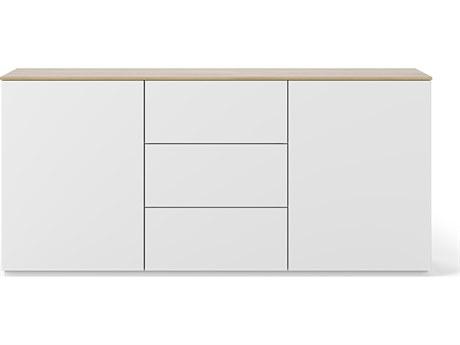 TemaHome Join 71" Oak Wood Pure White Sideboard
