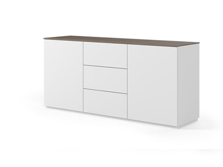 TemaHome Join 71" Oak Wood Walnut Pure White Sideboard