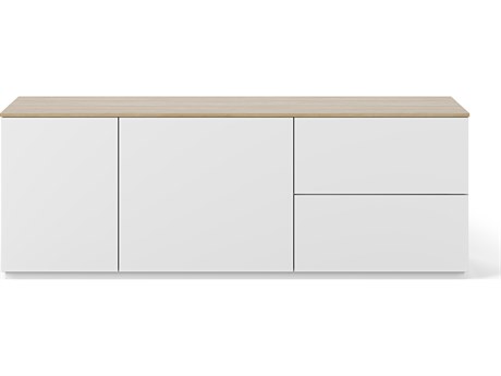 TemaHome Join 63" Natural Wood Oak Pure White Sideboard
