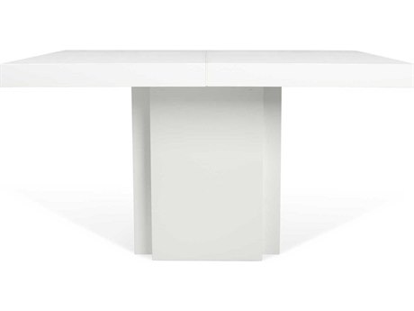 TemaHome Dusk Square Wood High Gloss White Dining Table