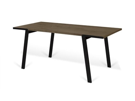 TemaHome Drift Rectangular Wood Walnut Black Dining Table