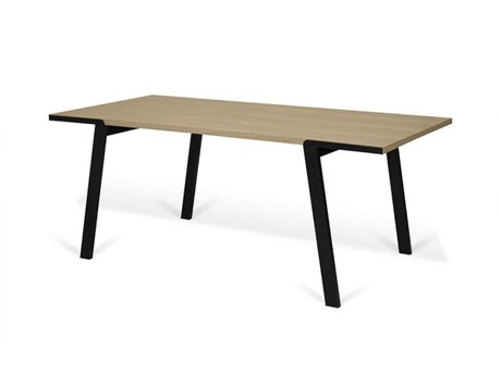 TemaHome Drift Rectangular Wood Oak Black Dining Table