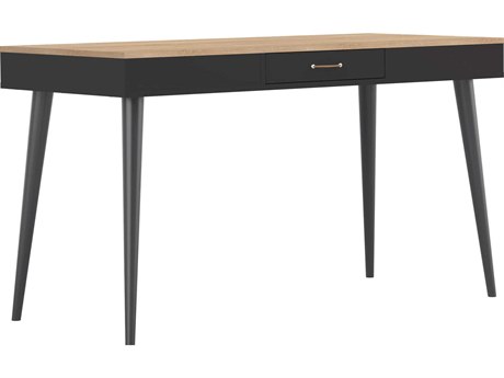TemaHome Horizon Melamine Natural Oak Black Writing Desk