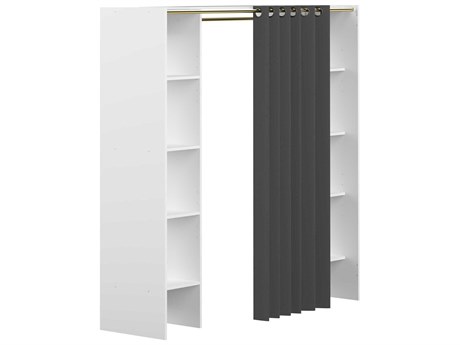 TemaHome Tom Melamine White Dark Grey Wardrobe Armoire