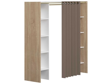 TemaHome Tom Melamine Natural Oak White Taupe Brown Wardrobe Armoire