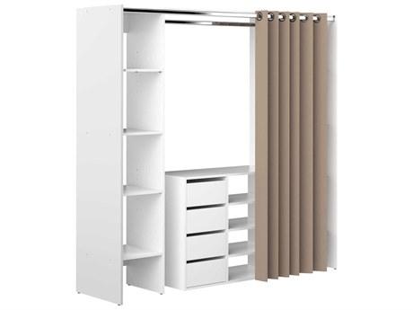 TemaHome Tom Melamine White Taupe Brown Wardrobe Armoire