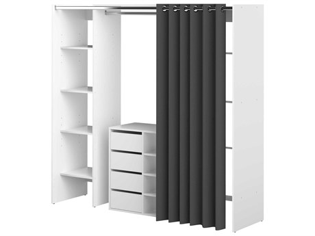 TemaHome Tom Melamine White Grey Wardrobe Armoire