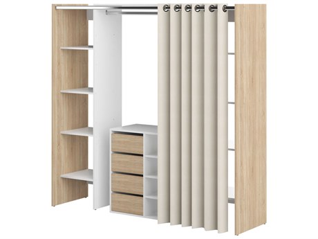 TemaHome Tom Melamine Natural Oak Ecru Beige Wood Wardrobe Armoire
