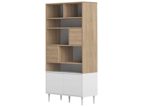 TemaHome Horizon Melamine Natural Oak White Bookcase