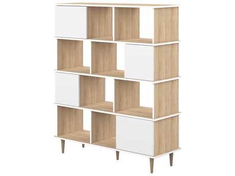 TemaHome Iconic Melamine Light Oak White Bookcase