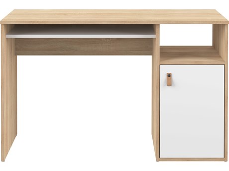 TemaHome Oxford White Oak Wood Computer Desk