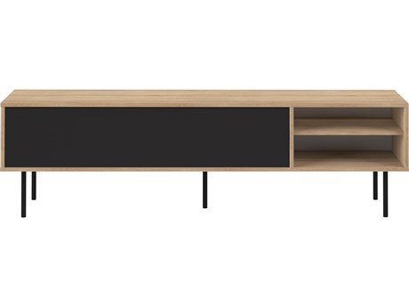 TemaHome Ampere 65" Oak Wood Color Black Media Console