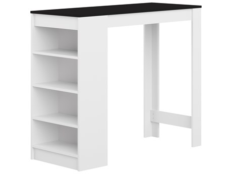TemaHome Aravis White Black Rectangular Bar Table
