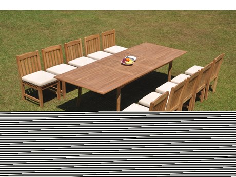 Teak Smith 11 Pieces 117" Large Double Rectangular Dining Set