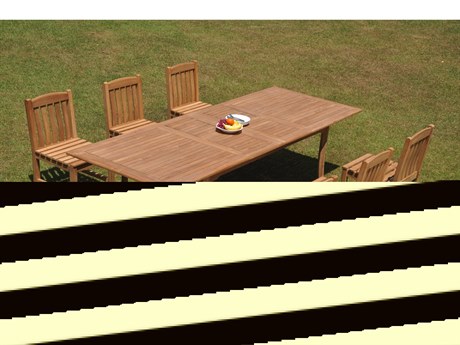 Teak Smith 7 Pieces 117" Large Double Rectangular Dining Set