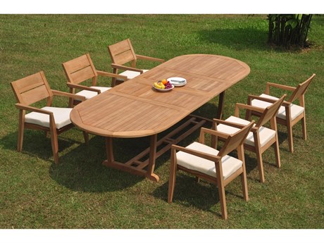 Teak Smith 7 Pieces 118" Oval Dining Set