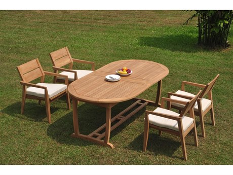 Teak Smith 5 Pieces 118" Oval Dining Set
