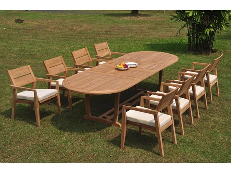 Teak Smith 9 Pieces 118" Oval Dining Set