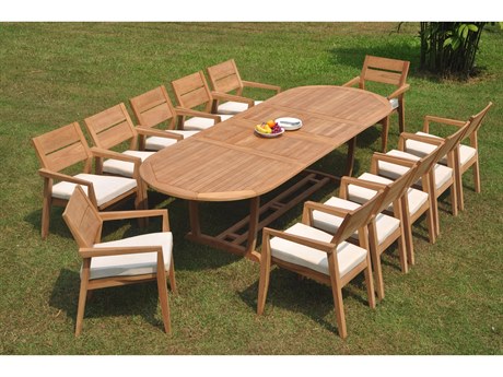 Teak Smith 13 Pieces 118" Oval Dining Set