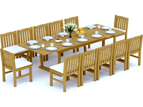 Teak Smith 13 Pieces 118" Rectangular Dining Set