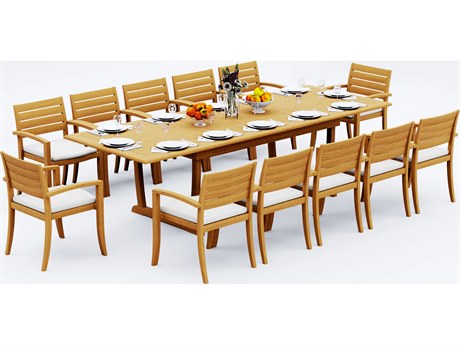 Teak Smith 13 Pieces 118" Rectangular Dining Set