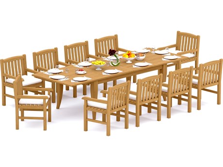 Teak Smith 11 Pieces 122" Rectangular Dining Set