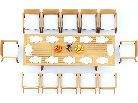 Teak Smith 13 Pieces 122" Rectangular Dining Set