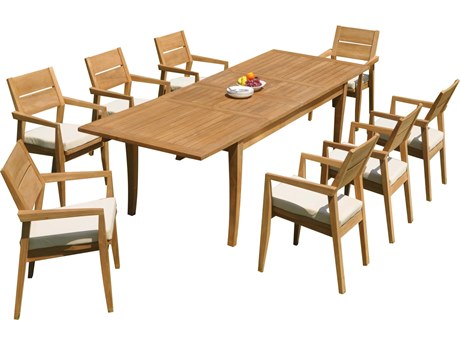 Teak Smith 9 Pieces 122" Rectangular Dining Set
