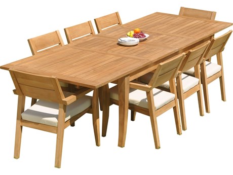 Teak Smith 9 Pieces 122" Rectangular Dining Set