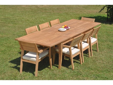 Teak Smith 9 Pieces 122" Rectangular Dining Set