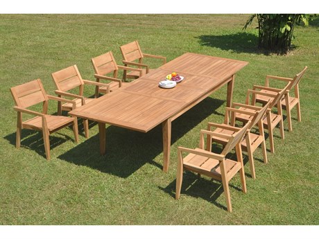 Teak Smith 9 Pieces 122" Rectangular Dining Set