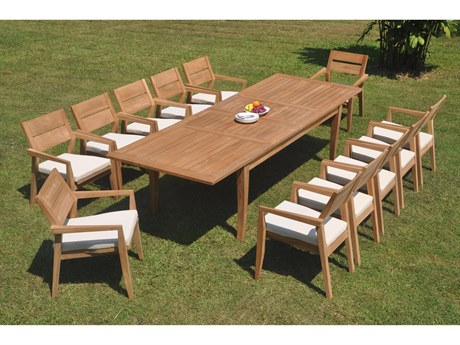 Teak Smith 13 Pieces 122" Rectangular Dining Set