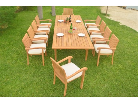 Teak Smith 11 Pieces 122" Rectangular Dining Set