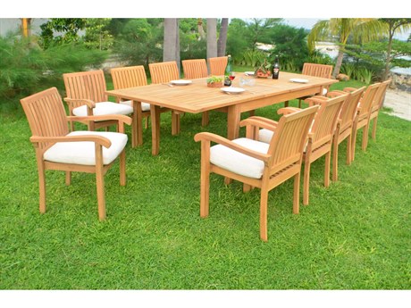Teak Smith 13 Pieces 122" Rectangular Dining Set