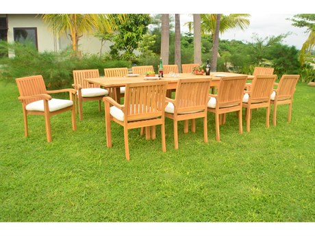 Teak Smith 13 Pieces 122" Rectangular Dining Set