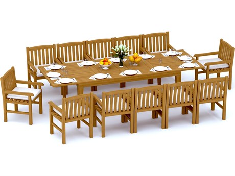 Teak Smith 13 Pieces 122" Rectangular Dining Set