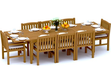 Teak Smith 9 Pieces 122" Rectangular Dining Set