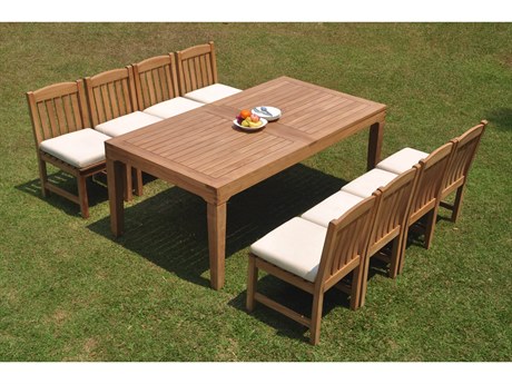 Teak Smith 9 Pieces 122" Rectangular Dining Set