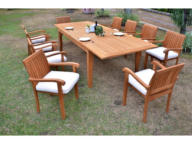Teak Smith 11 Piece Rectangular Dining Set Teak 4