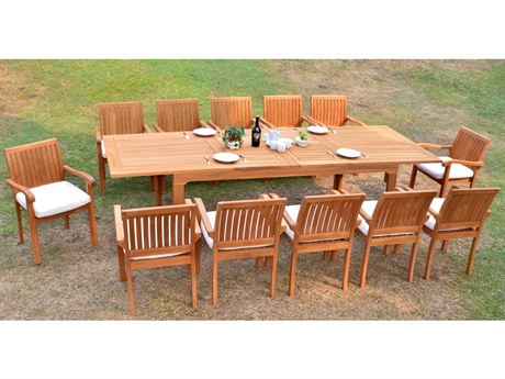 Teak Smith 13 Pieces 122" Rectangular Dining Set