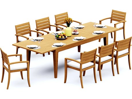 Teak Smith 9 Pieces 122" Rectangular Dining Set