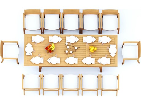 Teak Smith 13 Pieces 122" Rectangular Dining Set