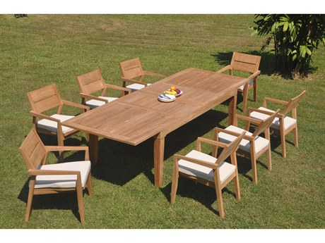 Teak Smith 9 Pieces 122" Rectangular Dining Set