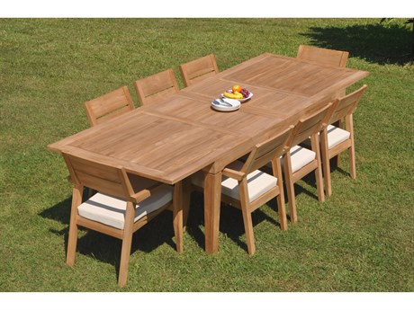 Teak Smith 9 Pieces 122" Rectangular Dining Set