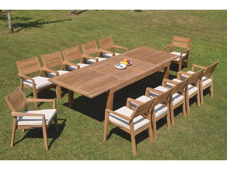 Teak Smith 13 Pieces 122" Rectangular Dining Set