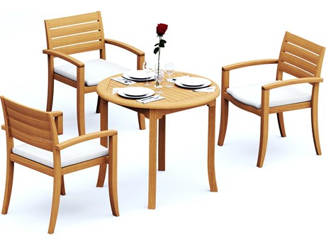 Teak Smith 4 Pieces 36" Round Dining Set